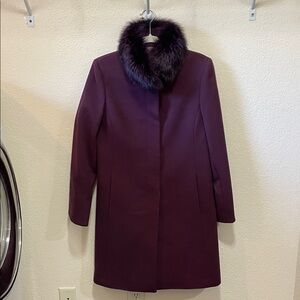 Company Ellen Tracy Wool/Cashmere/Fox Fur Coat